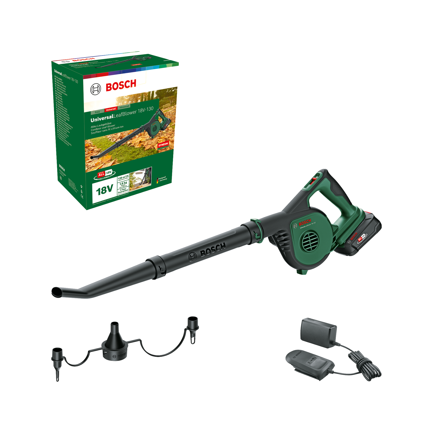 Bosch Aku záhradné dúchadlo UniversalLeafBlower 18V-130 (1x 2.5Ah) 06008A0600