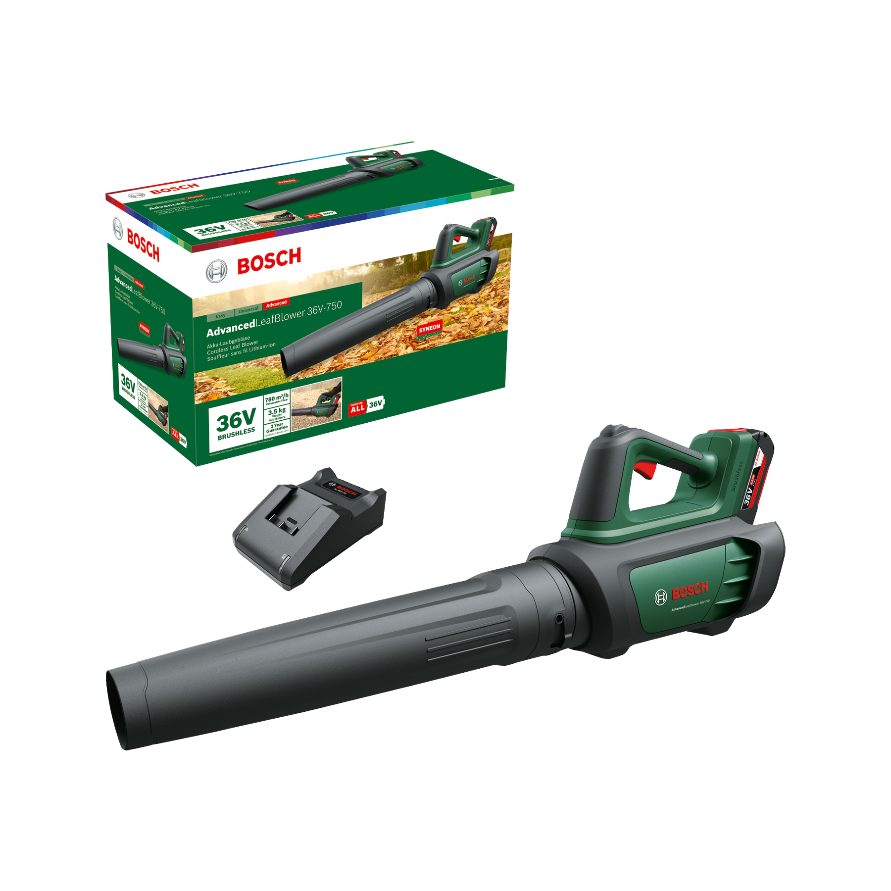 Bosch Aku záhradné dúchadlo AdvancedLeafBlower 36V-750 (1x 2.0Ah) 06008C6000